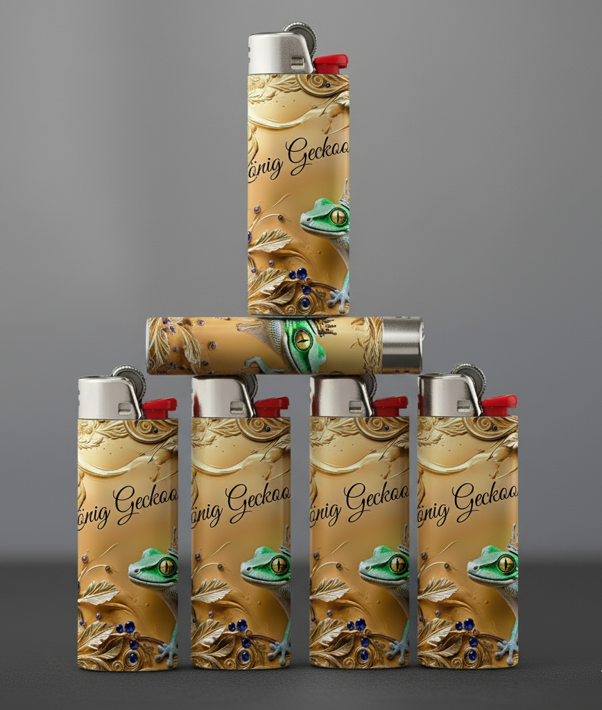 König Geckoo Feuerzeug – Golden Gecko Edition