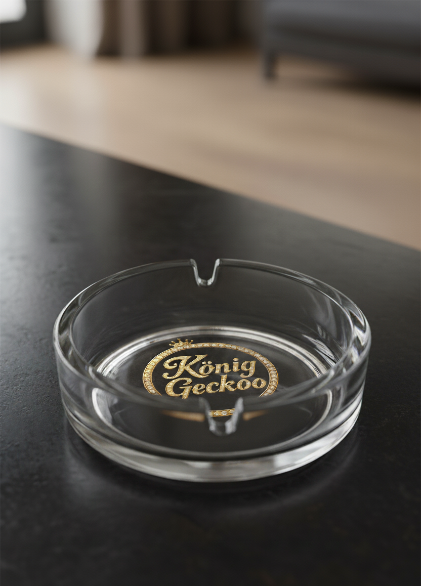 König Geckoo Glas-Aschenbecher