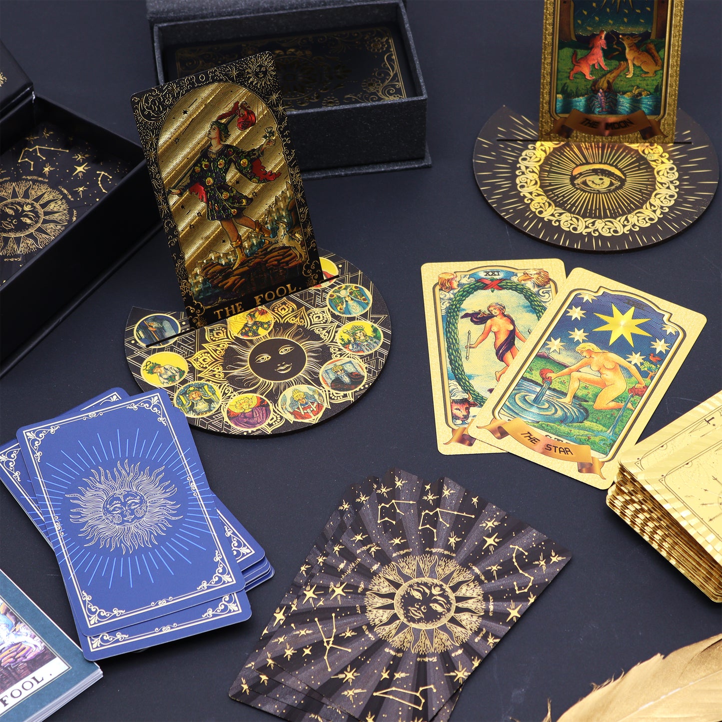 Tarot mit Goldfolie – „Lass die Magie beginnen“ – Deluxe Geschenkset