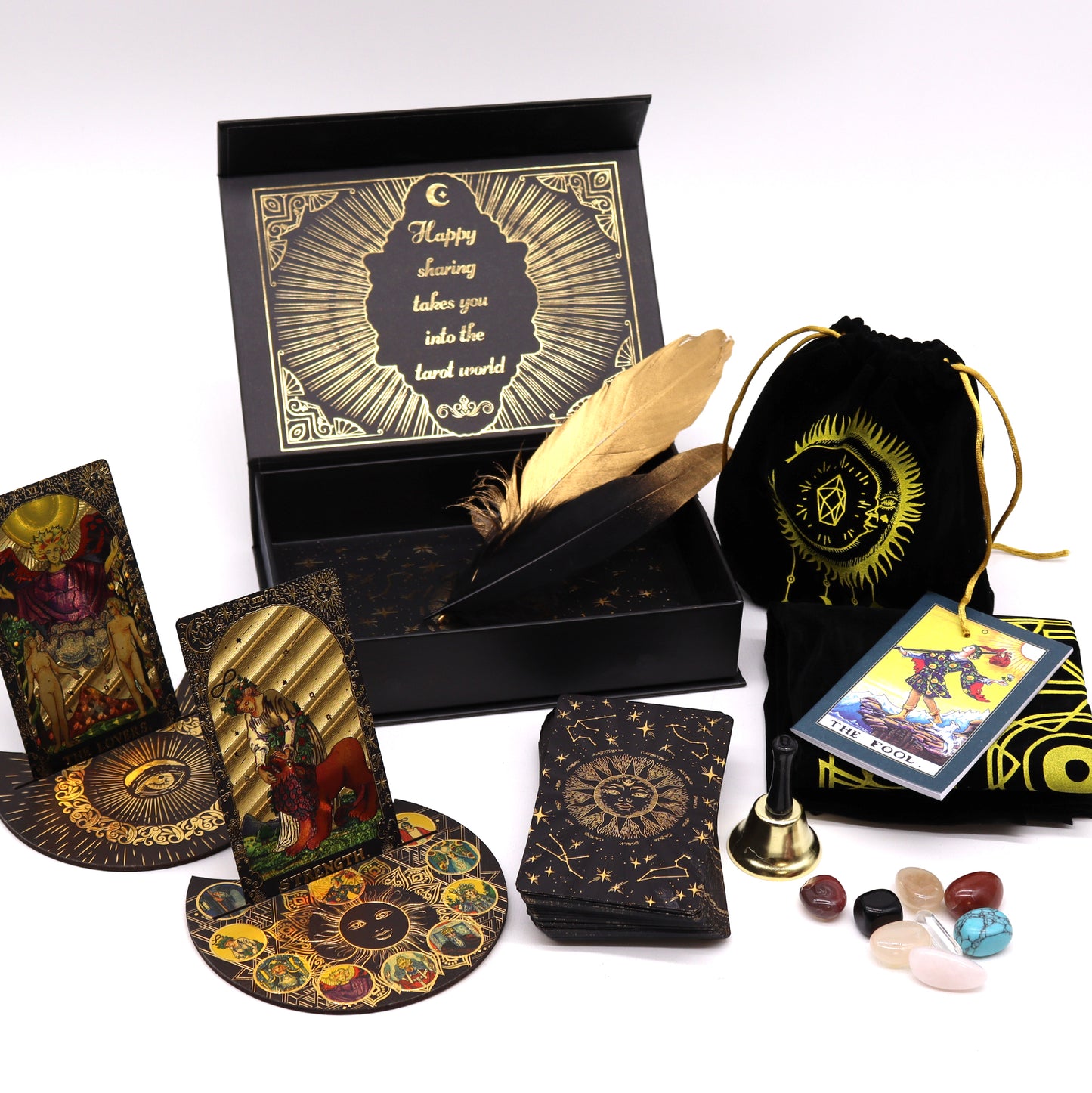 Tarot mit Goldfolie – „Lass die Magie beginnen“ – Deluxe Geschenkset