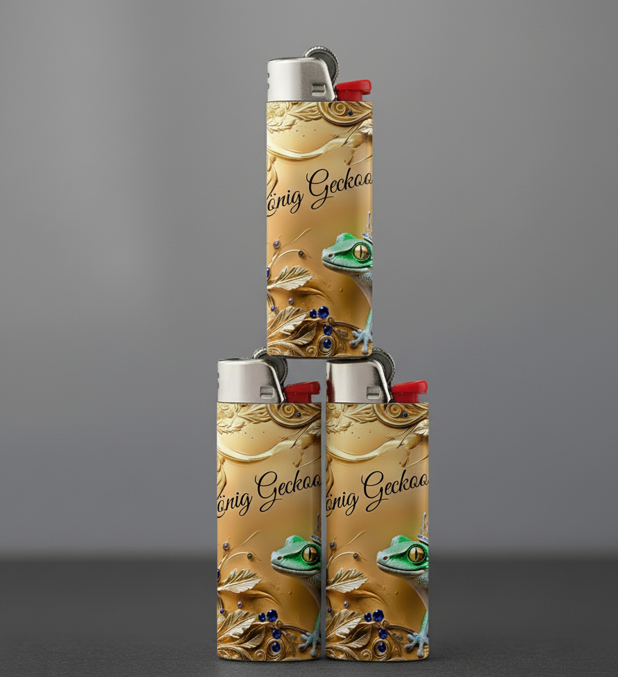 König Geckoo Feuerzeug – Golden Gecko Edition