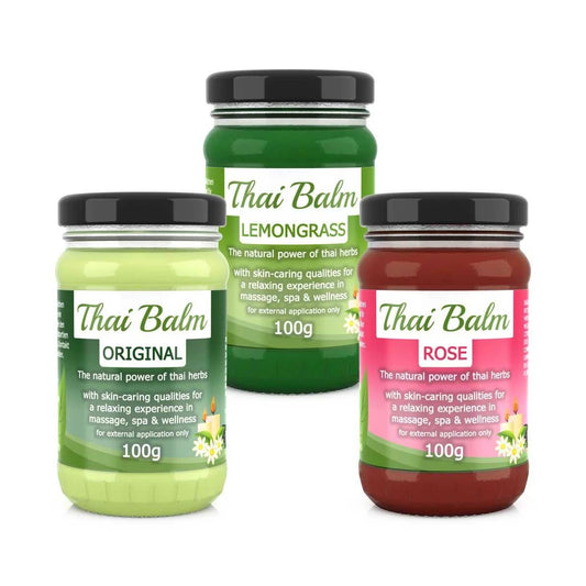 Massage-Balsam Set – Pure Thai, Zitronengras & Rose (je 100 g)  💶 Preis: 25,99 €