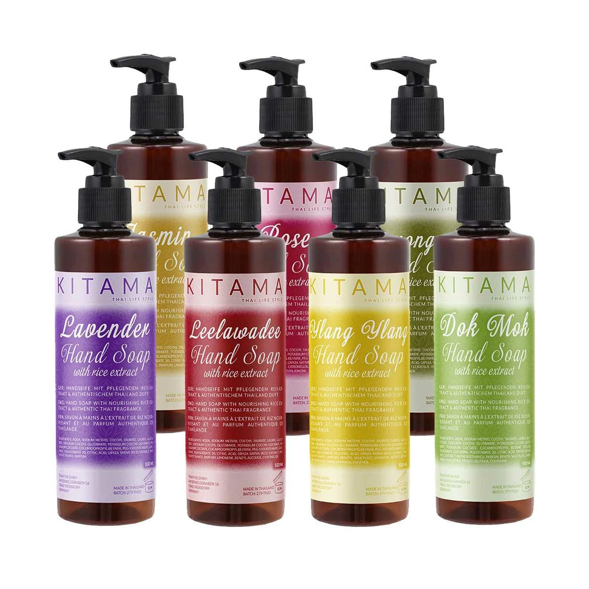 Set: 7 × Thai Flüssigseife mit Reisextrakt (je 250 ml )