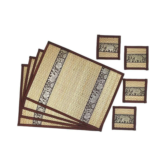 Thai Tisch-Set „Elefantenmuster“ – 8-teilig